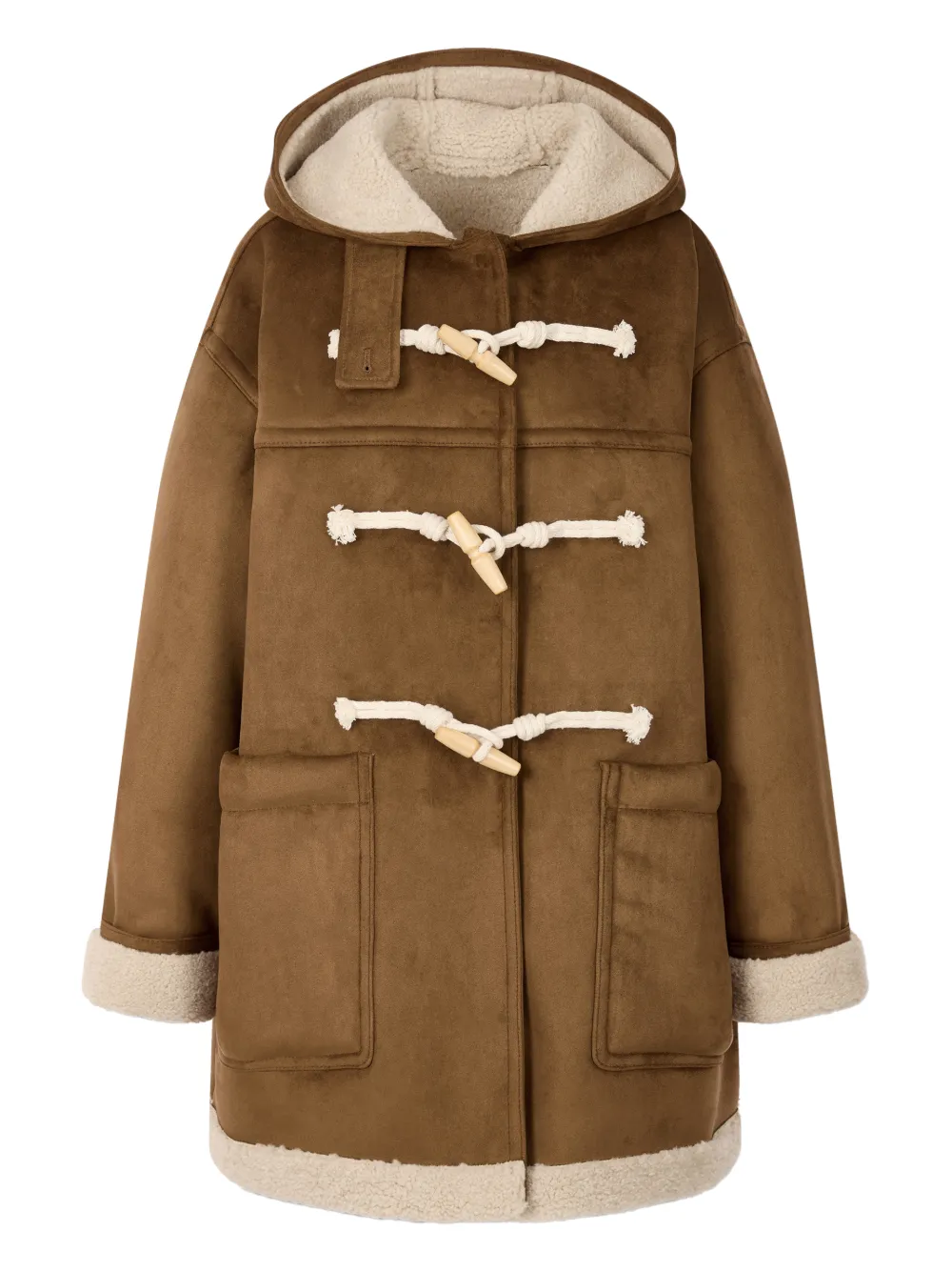 TOMBOY hooded toggle-fastening duffle coat | Brown | Image 1