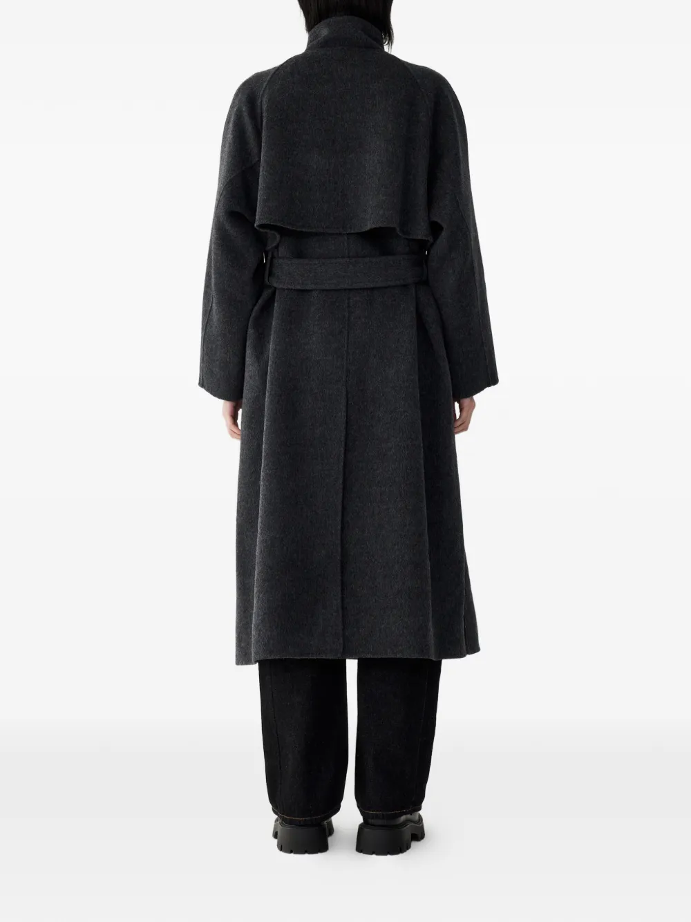  Tomboy High-neck Belted Coat - Grey 