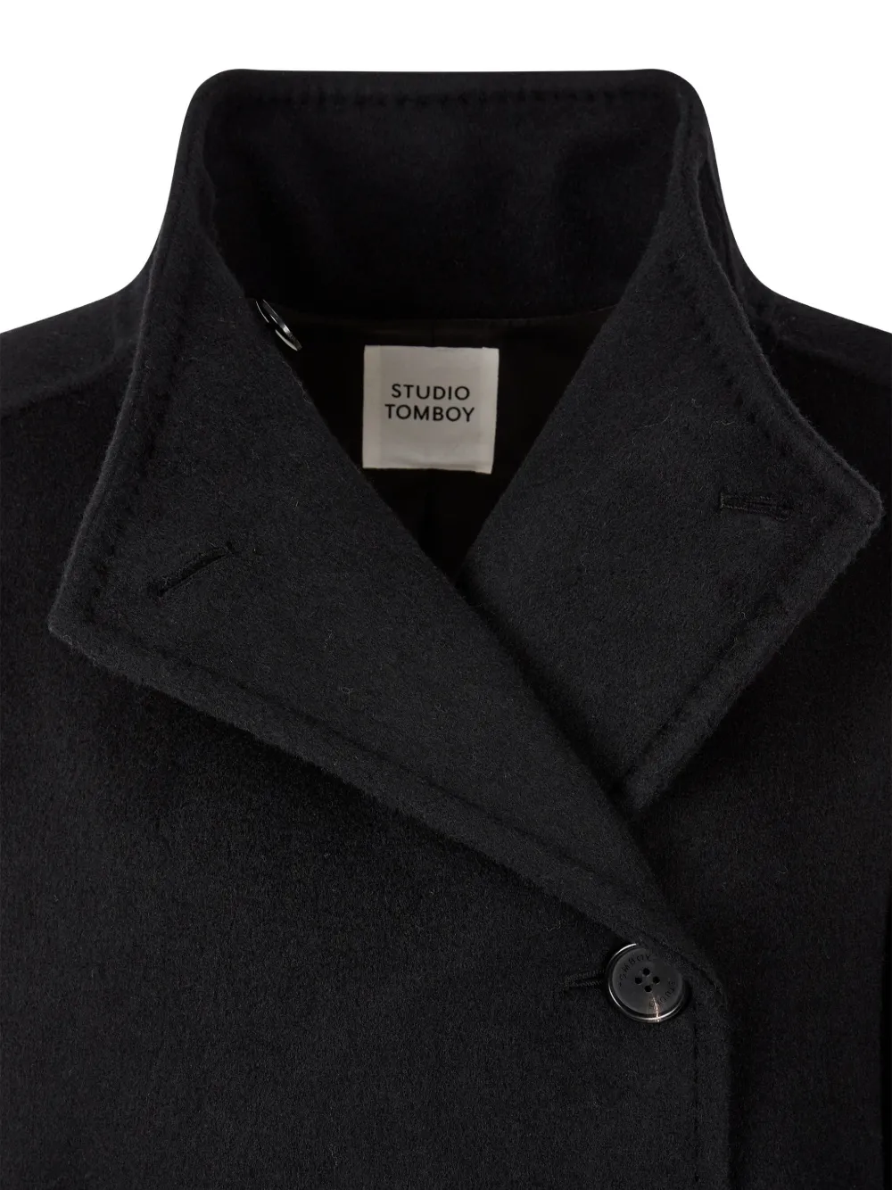 Studio Tomboy High-neck Belted Coat In Animal Print