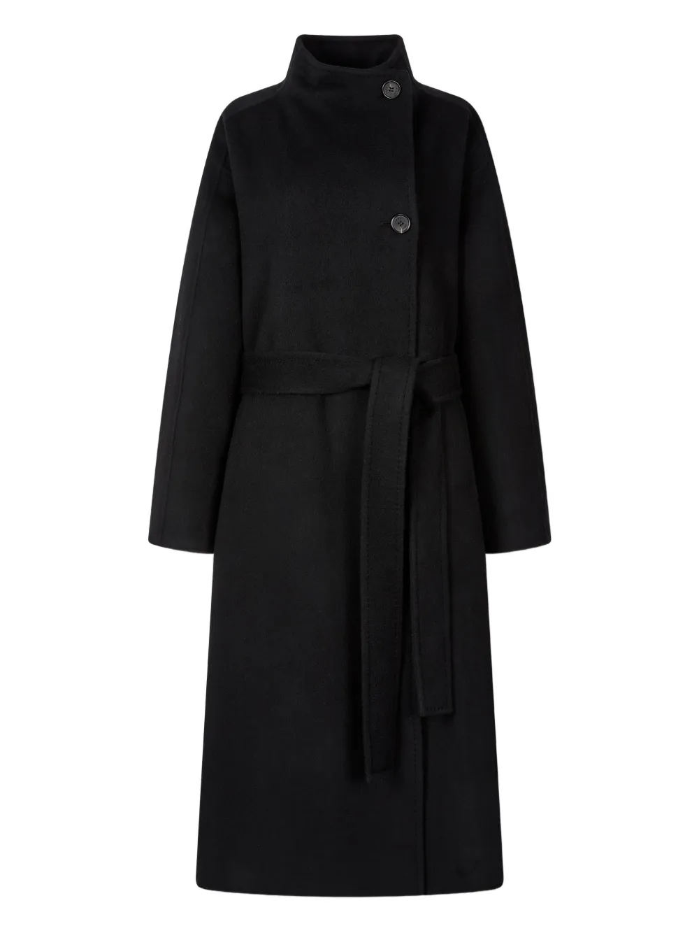 Studio Tomboy High-neck Belted Coat In Animal Print