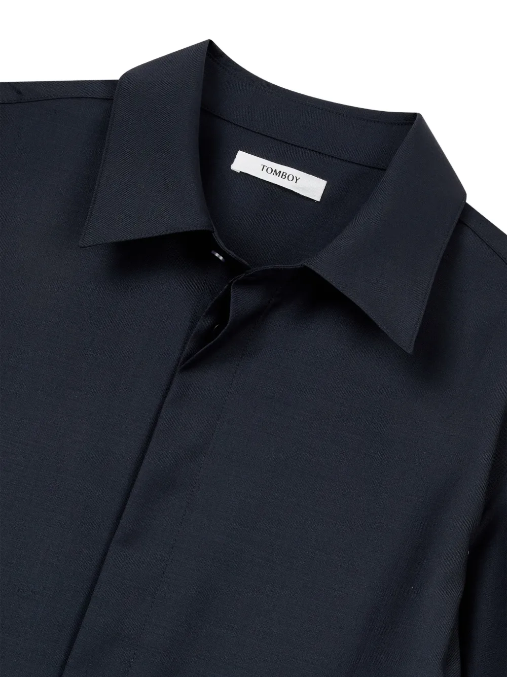  Tomboy Camicia Con Chiusura Nascosta - Blu 