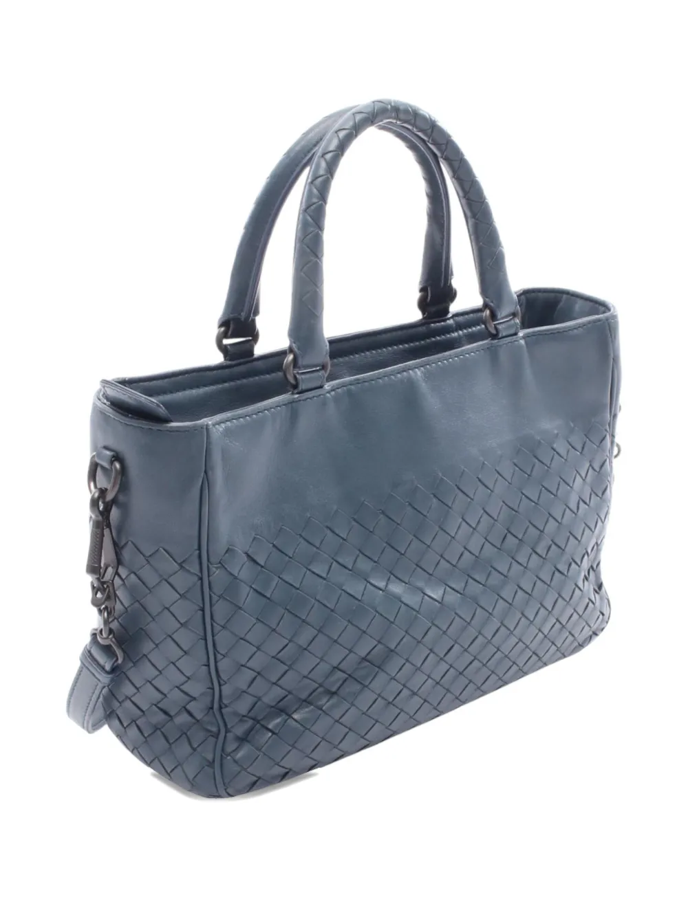 Click to view more detailed imagery on our partner's website Pre-owned Bottega Veneta 2012-2025 Nappa Intrecciato Satchel In Blue