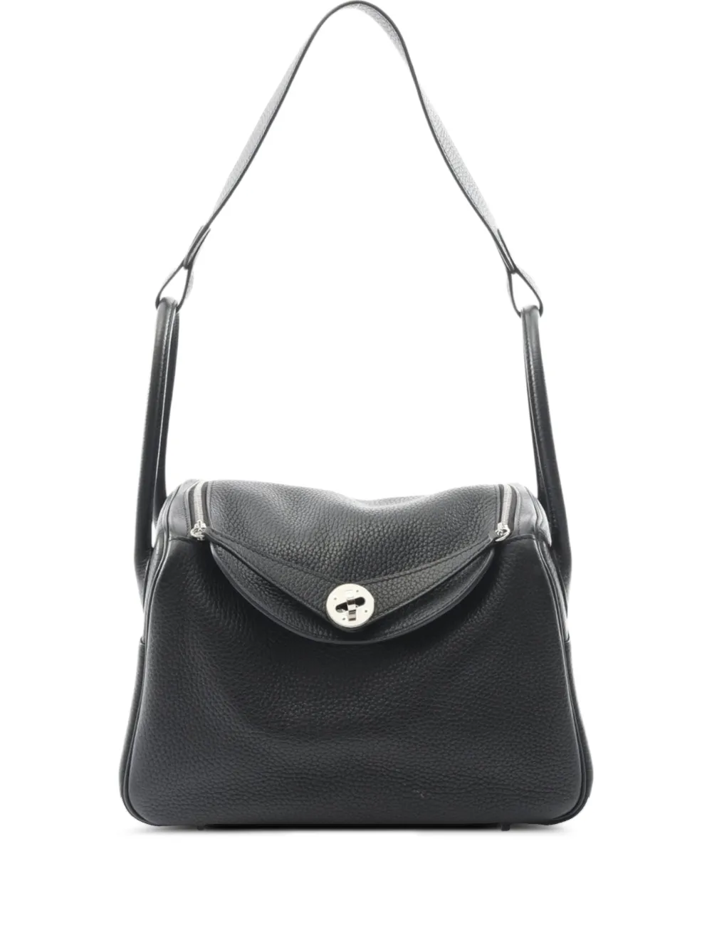 Hermès Pre-Owned 2018 Taurillon Clemence Lindy 26 shoulder bag - Nero