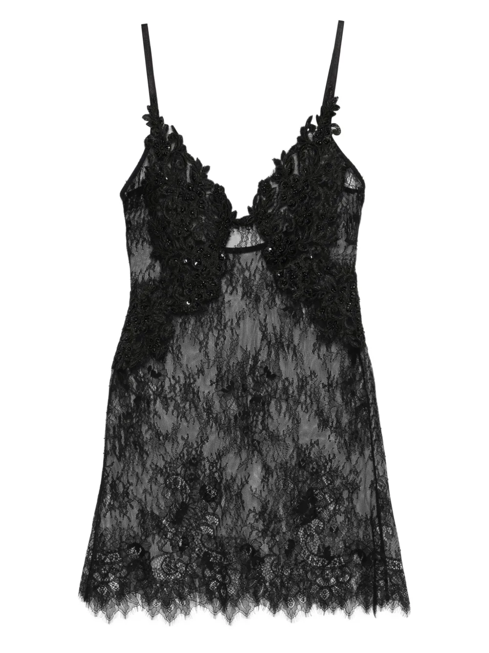 Alchemy X Lia Aram Lace Beaded Mini Dress In Black