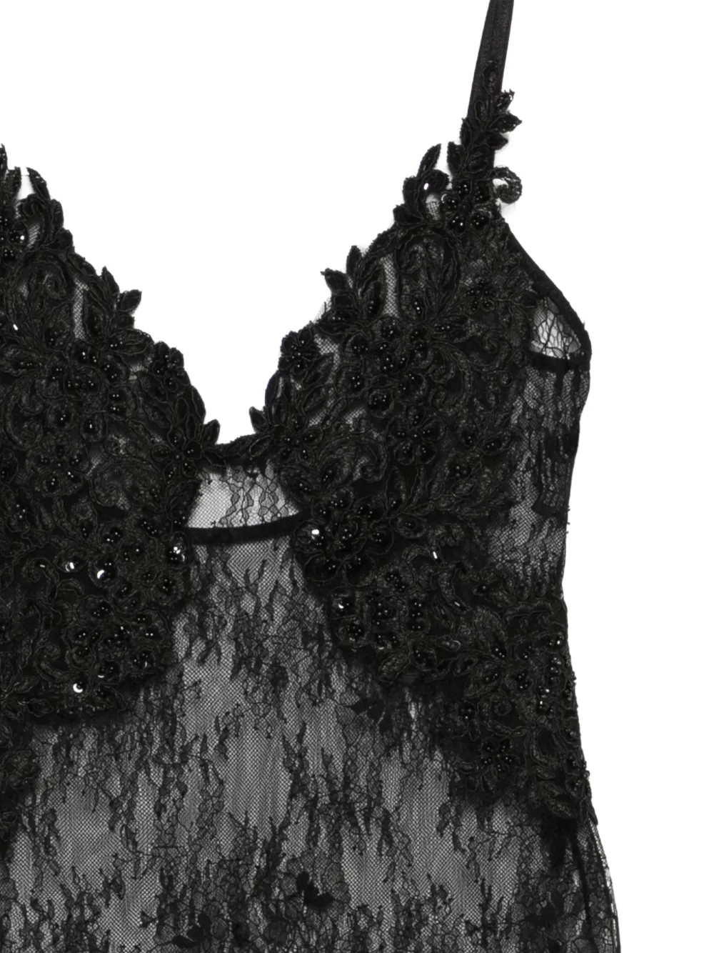 Alchemy X Lia Aram Lace Beaded Mini Dress In Black