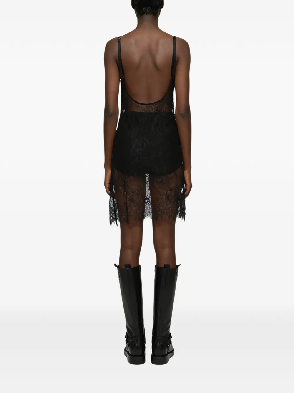 Alchemy x Lia Aram mini-jurk met kralen en kant Zwart
