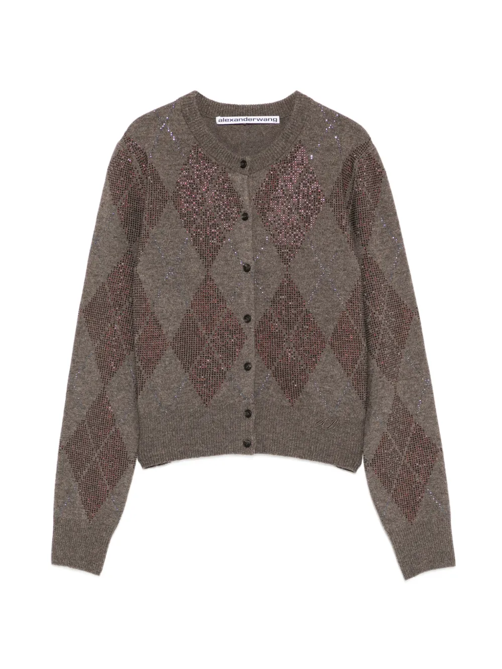 Alexander Wang crystal-embellished cardigan - Marrone
