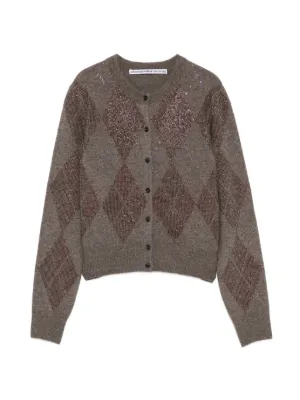 ✨羊革✨Alexander wang ラムレザー ウール カーディガン SM位 Women's Designer Sweaters, Pullover & Cardigan | alexanderwang®