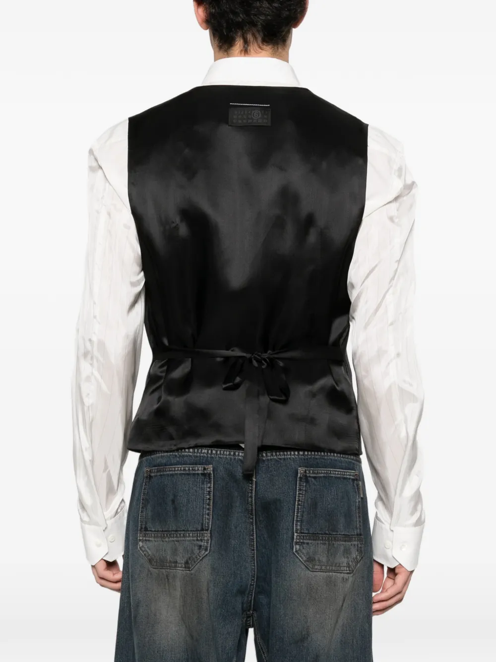 MM6 Maison Margiela Spencer met krijtstreep en knopen Grijs