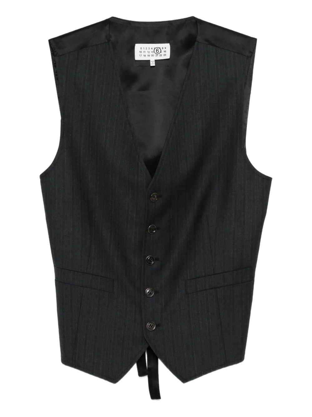MM6 Maison Margiela pinstriped button vest - Grigio