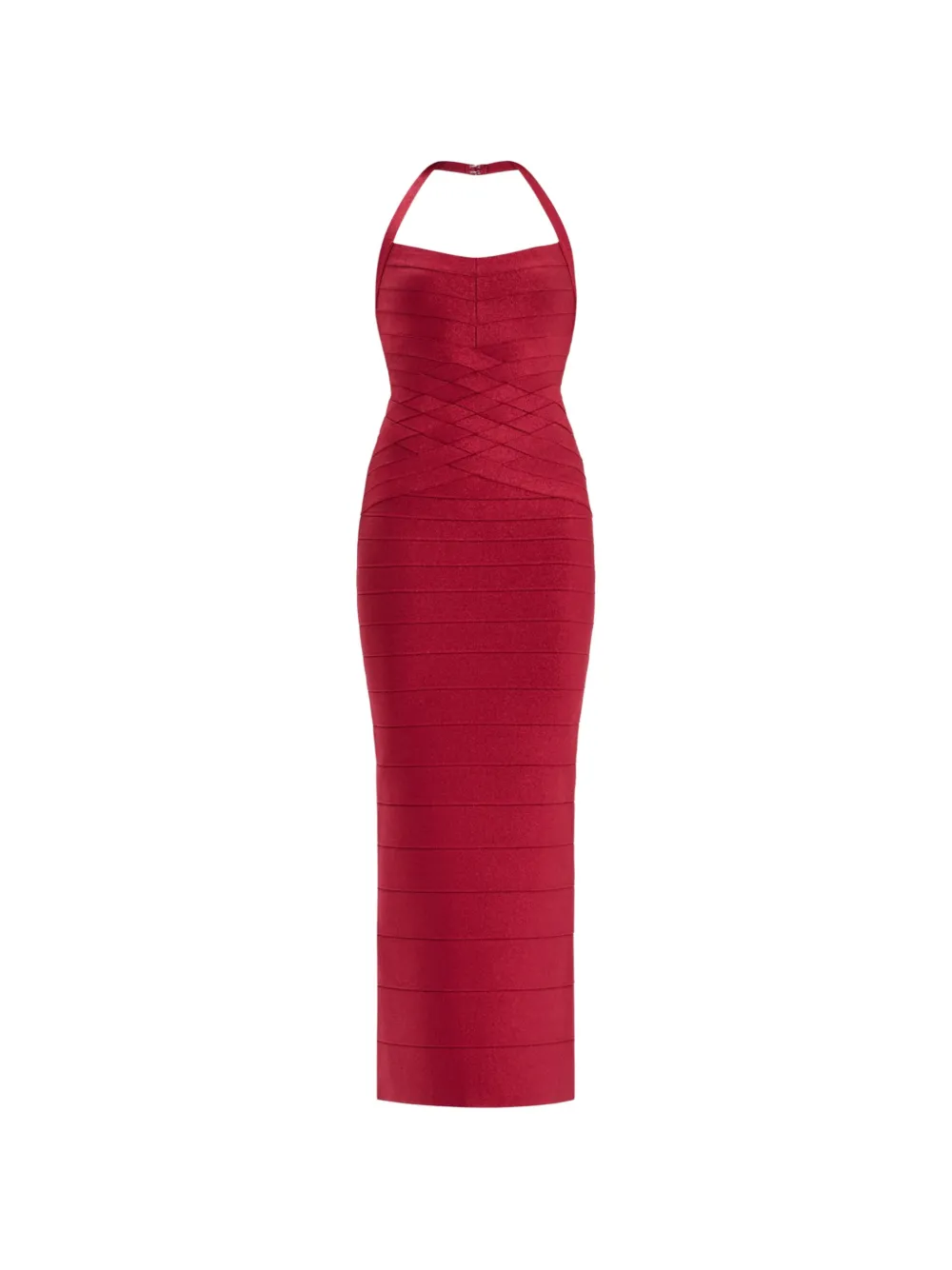 Herve Leger criss-cross halterneck dress - Rosso