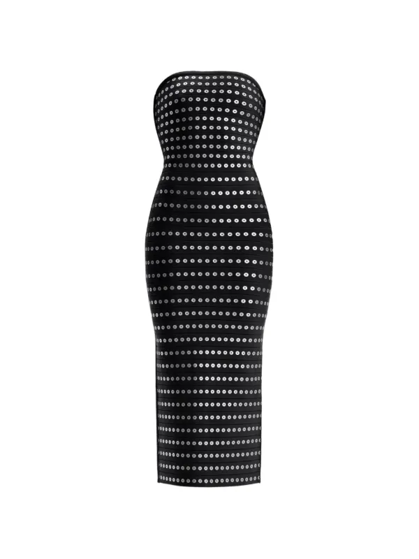 herve leger sequin dress Herv Lger Kaitlyn Bandage Dress with Gold Sequins Size XS