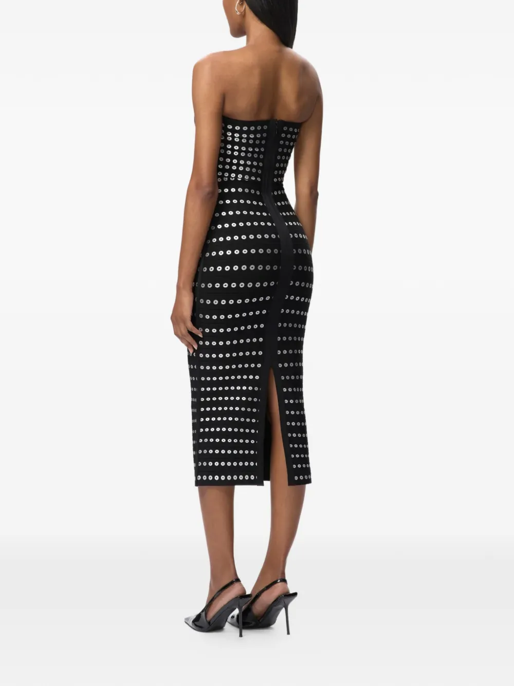 Herve Leger Strapless jurk met pailletten Zwart
