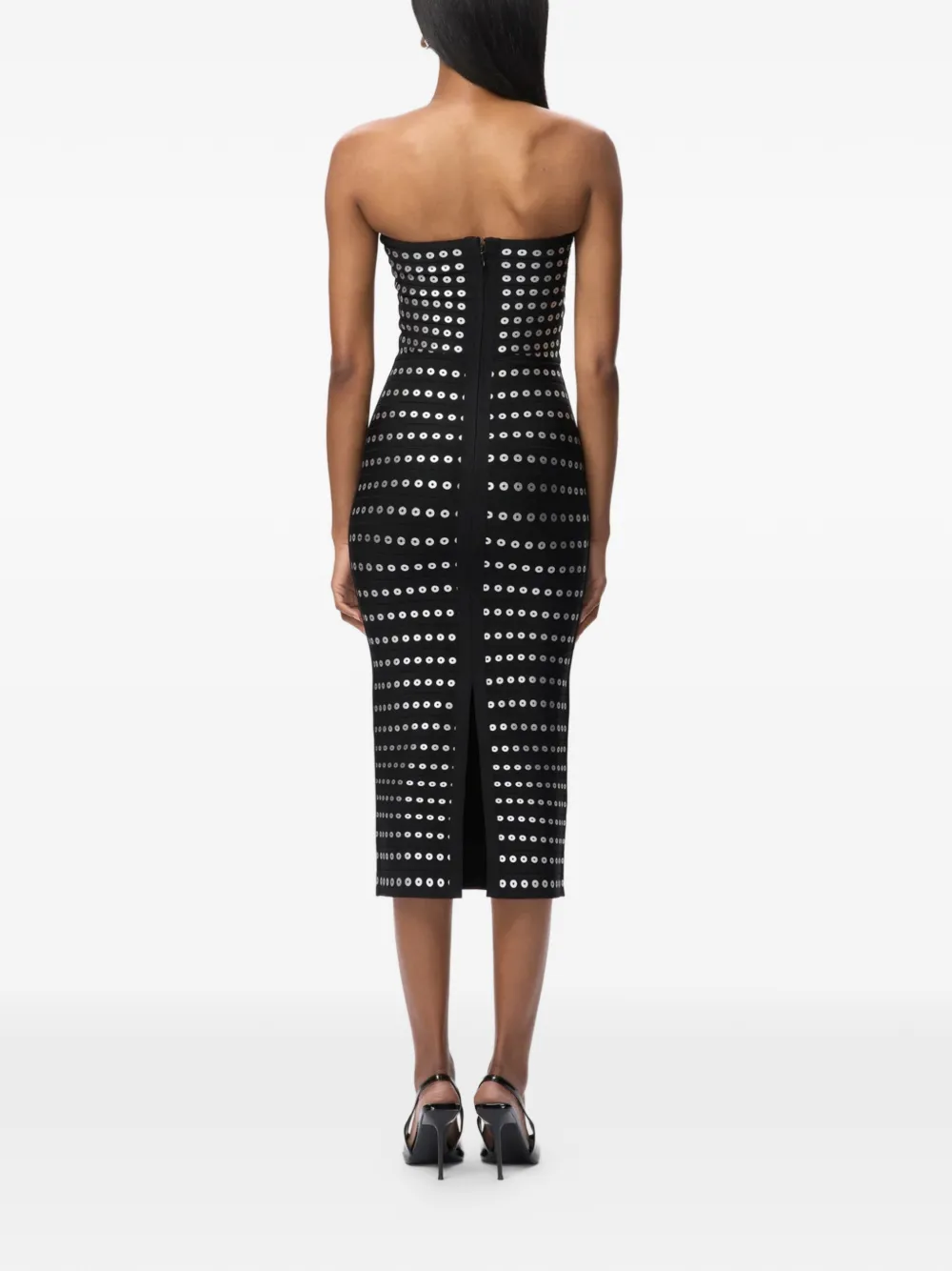 Herve Leger Strapless jurk met pailletten Zwart