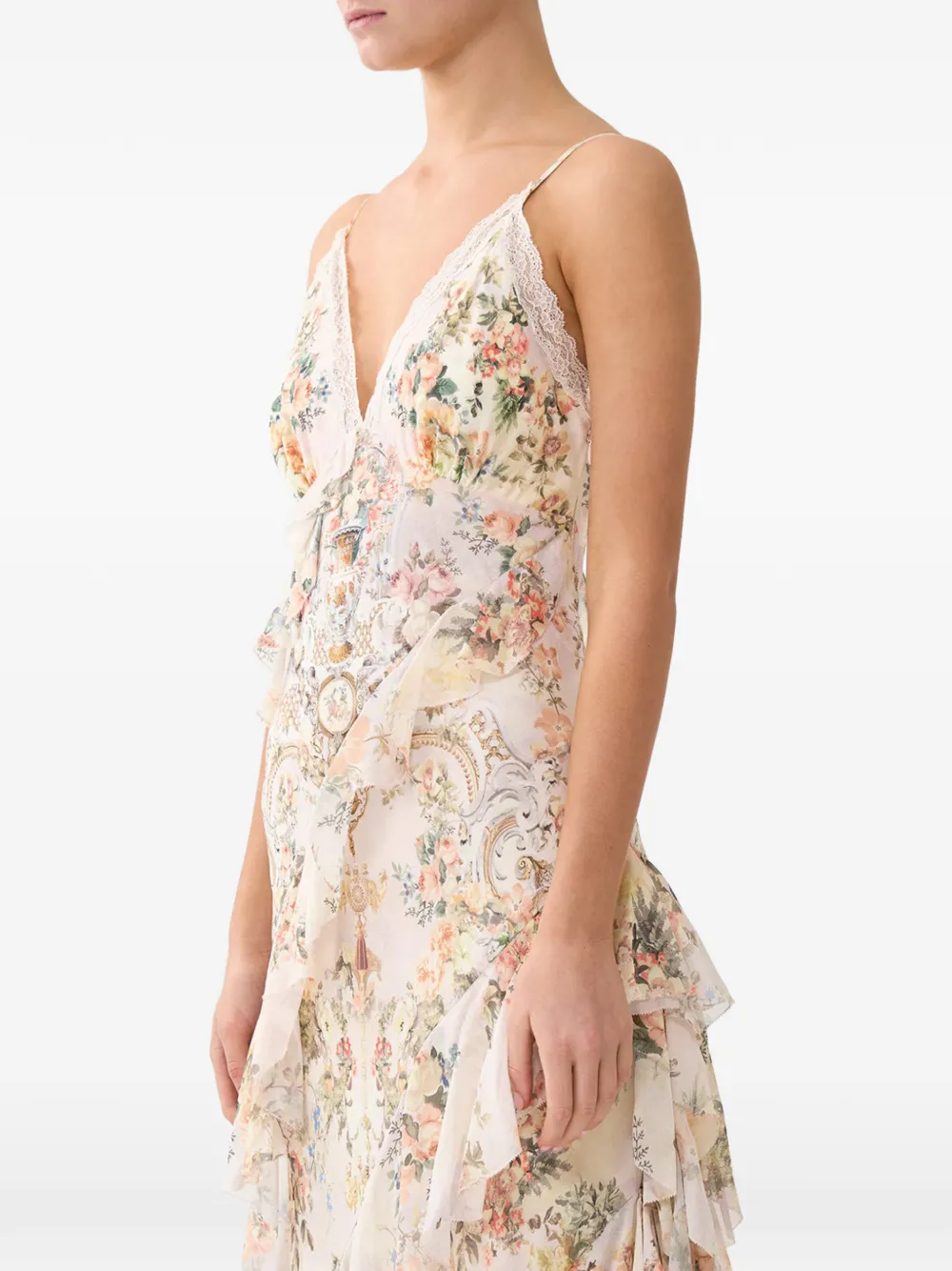 Camilla Jurk met ruches Beige