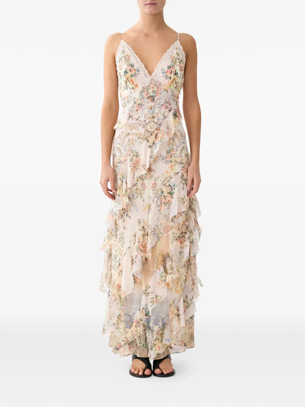 Camilla Jurk met ruches Beige