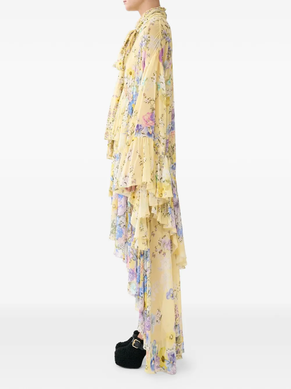 Camilla Jurk met bloemenprint Geel