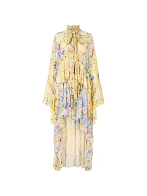 Camilla vestido con estampado floral y volantes