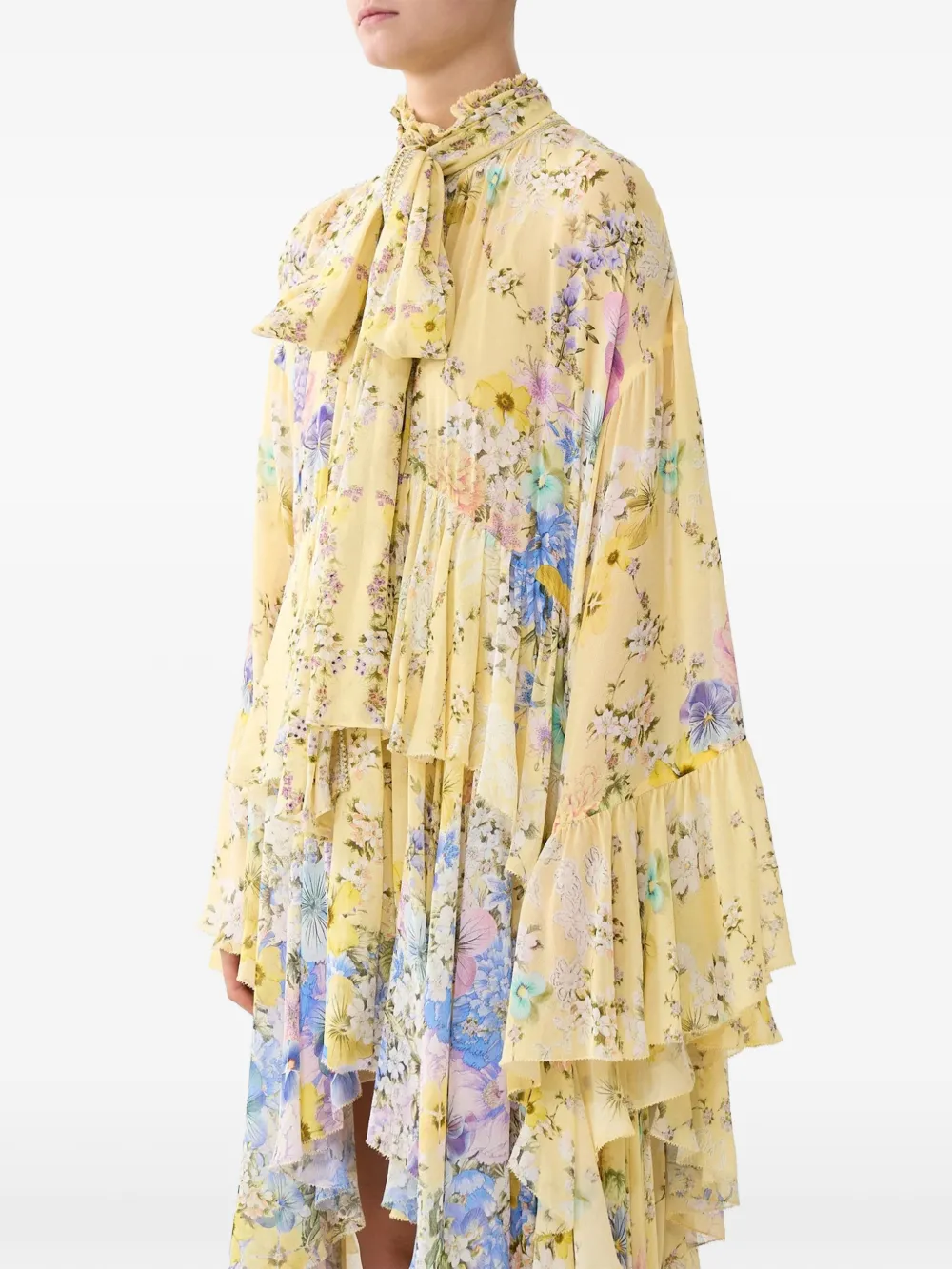 Camilla Jurk met bloemenprint Geel