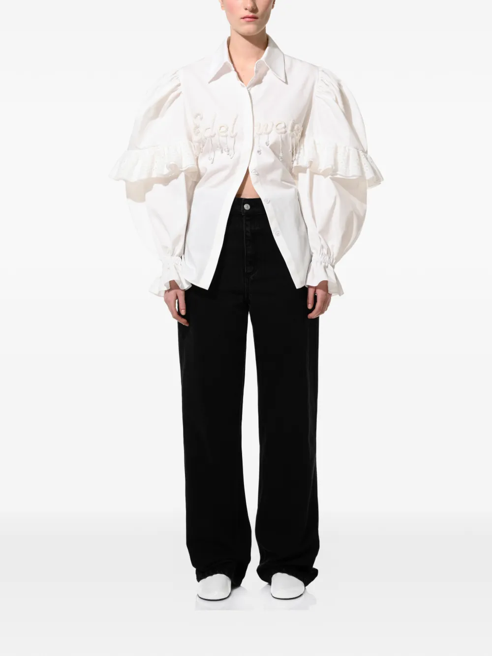 ANOUKI puff-sleeve shirt - Wit