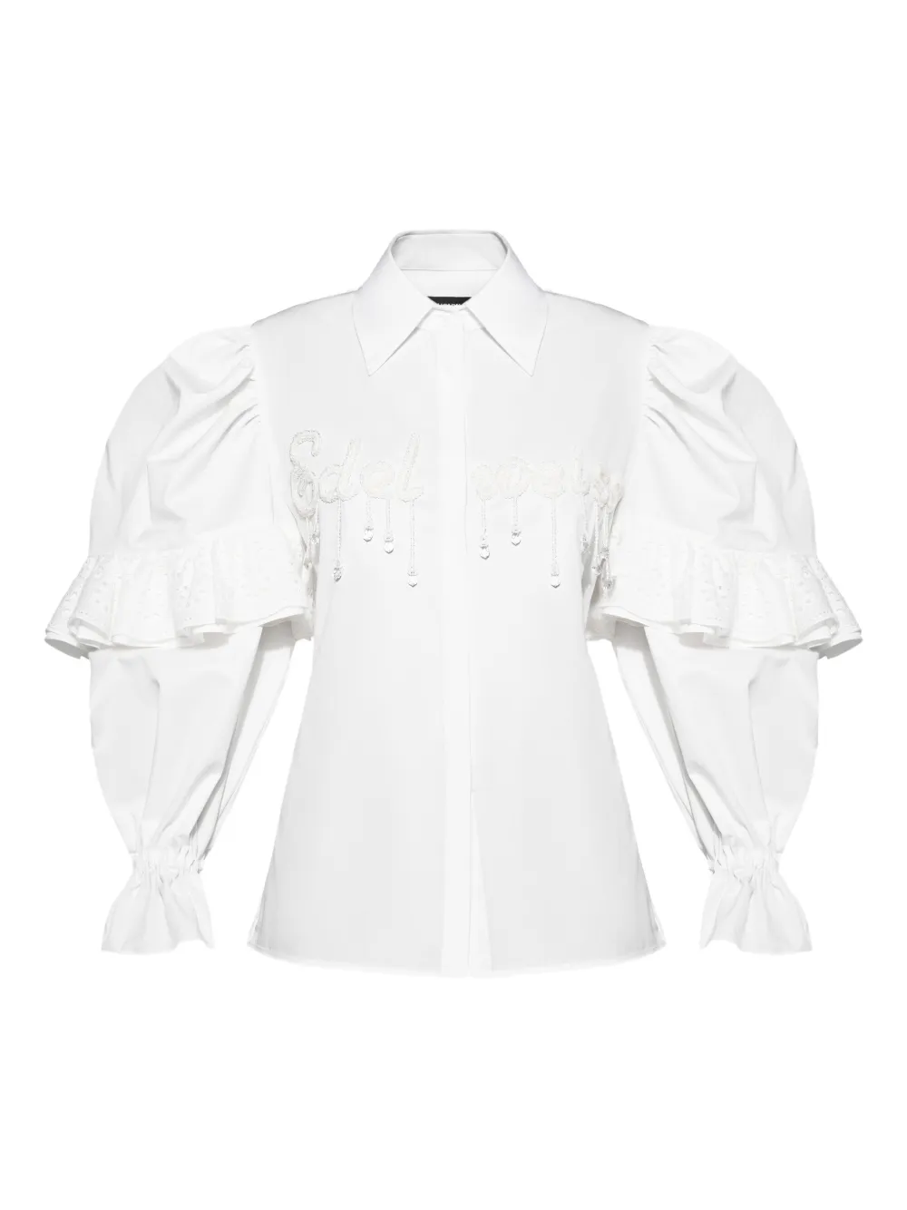 ANOUKI puff-sleeve shirt - White
