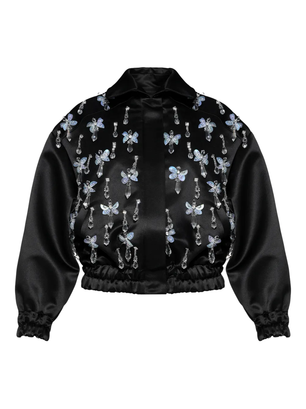 Anouki Crystal-embellished Bomber Jacket In Black