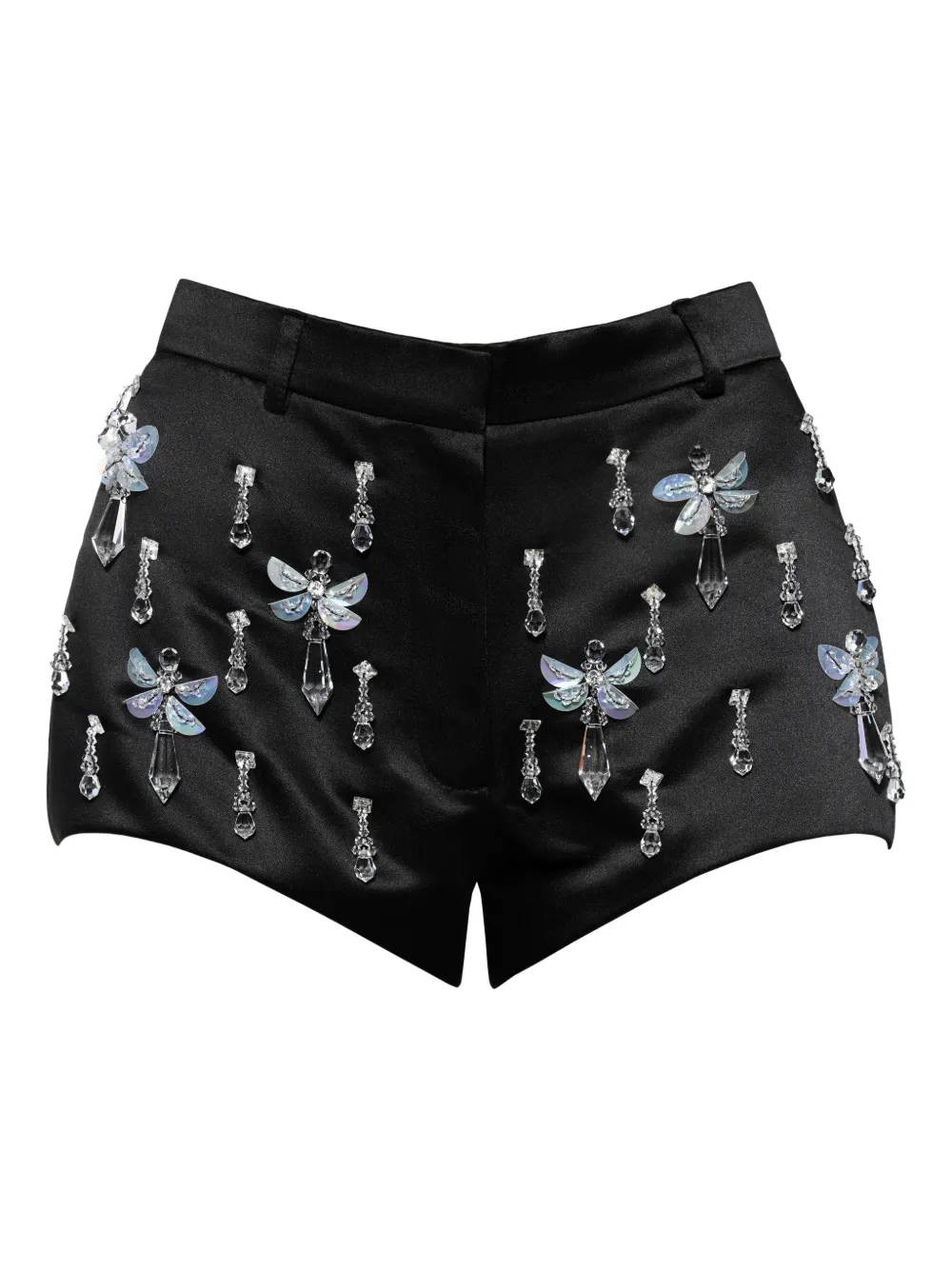 Anouki Crystal-embellished Shorts In Black