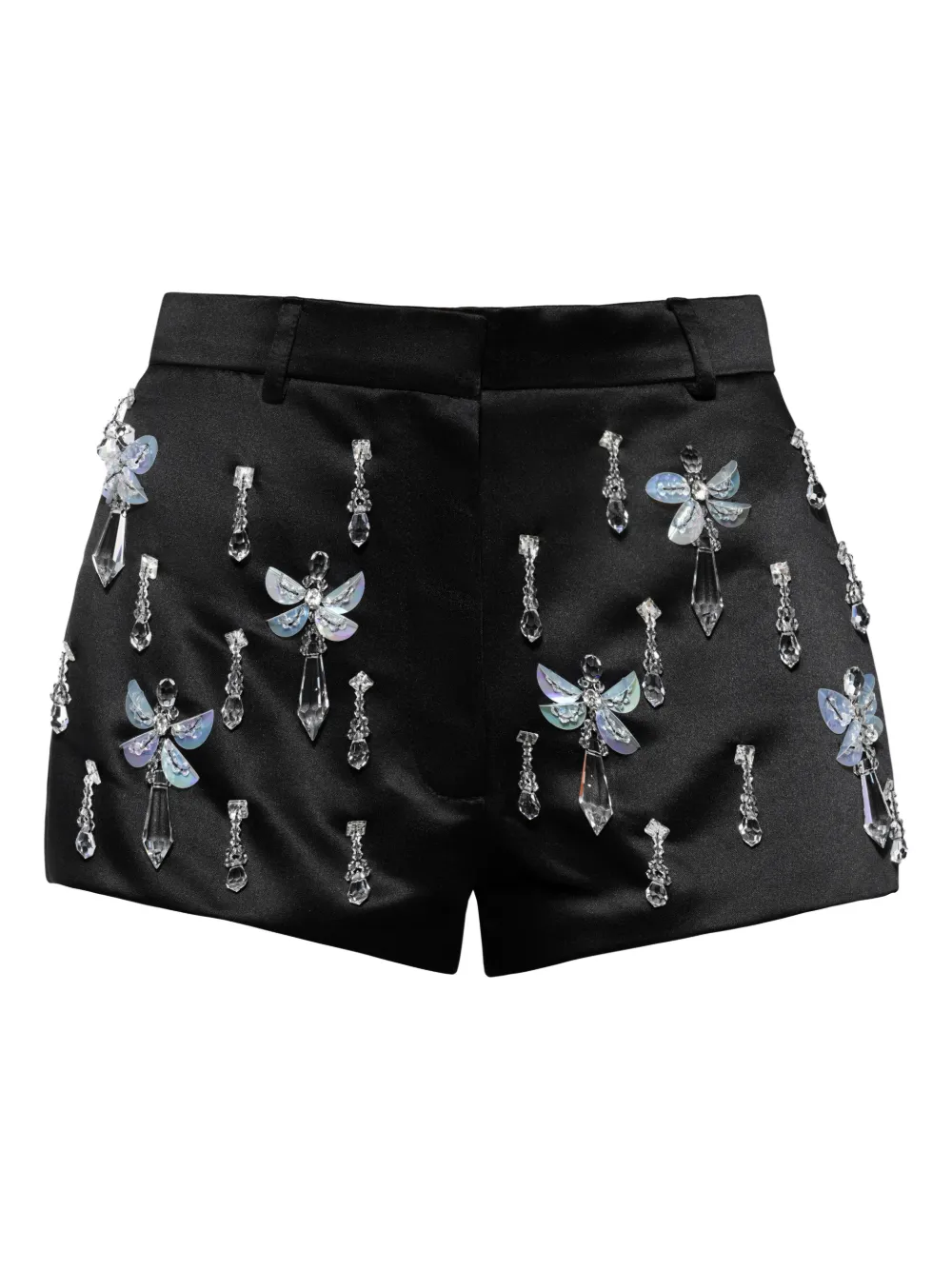 ANOUKI crystal-embellished shorts - Nero
