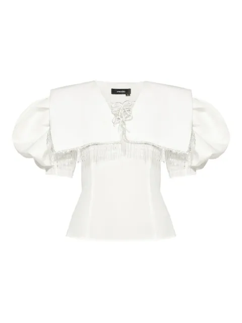 ANOUKI crystal-embellished puff-sleeve blouse