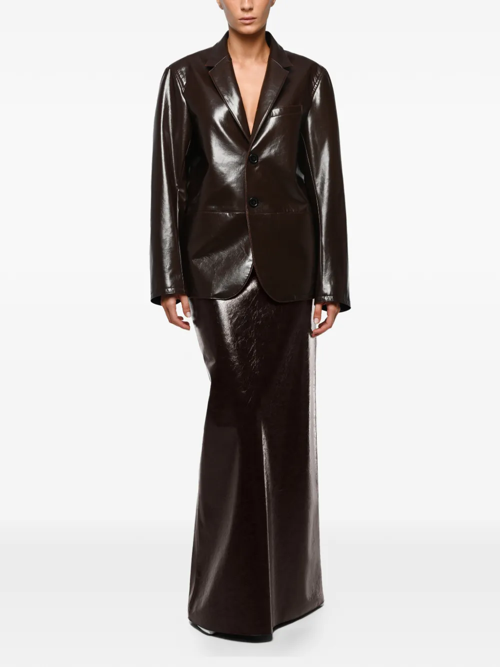 Anouki Faux-leather Maxi Skirt In Black