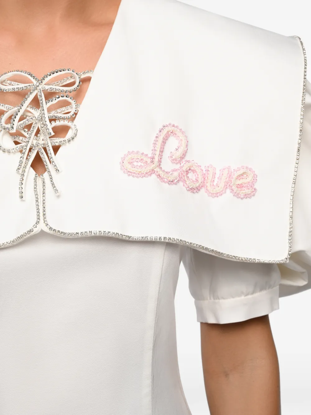 Anouki Embroidered Cotton Blouse In White