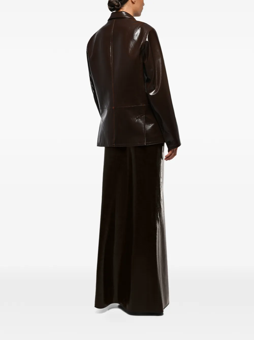  Anouki Faux-leather Blazer - Brown 