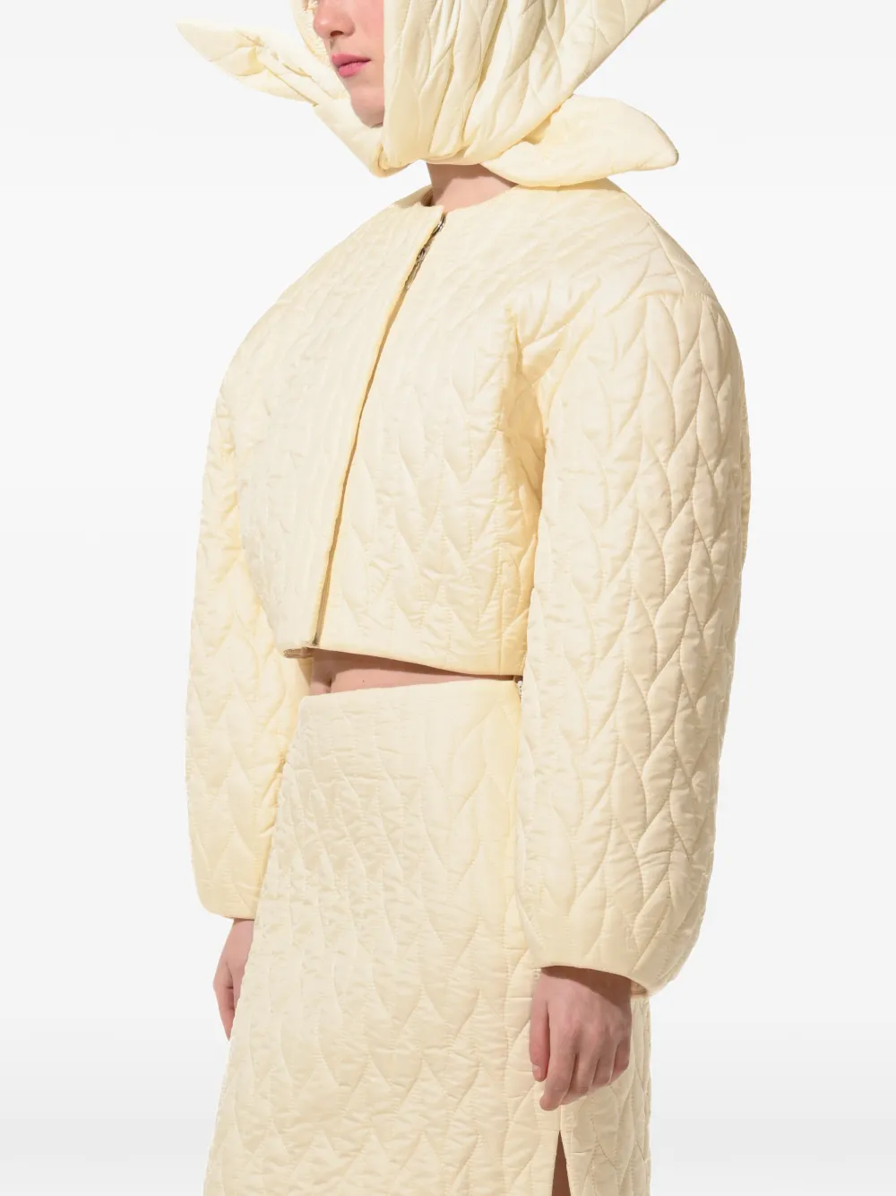Anouki Quilted Bomber Jacket In Yellow