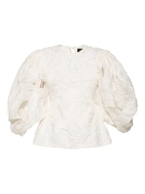 ANOUKI puff-sleeve embroidered shorts set