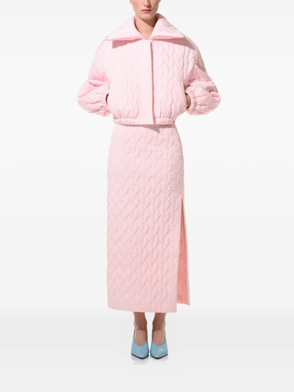 ANOUKI quilted midi skirt - Roze