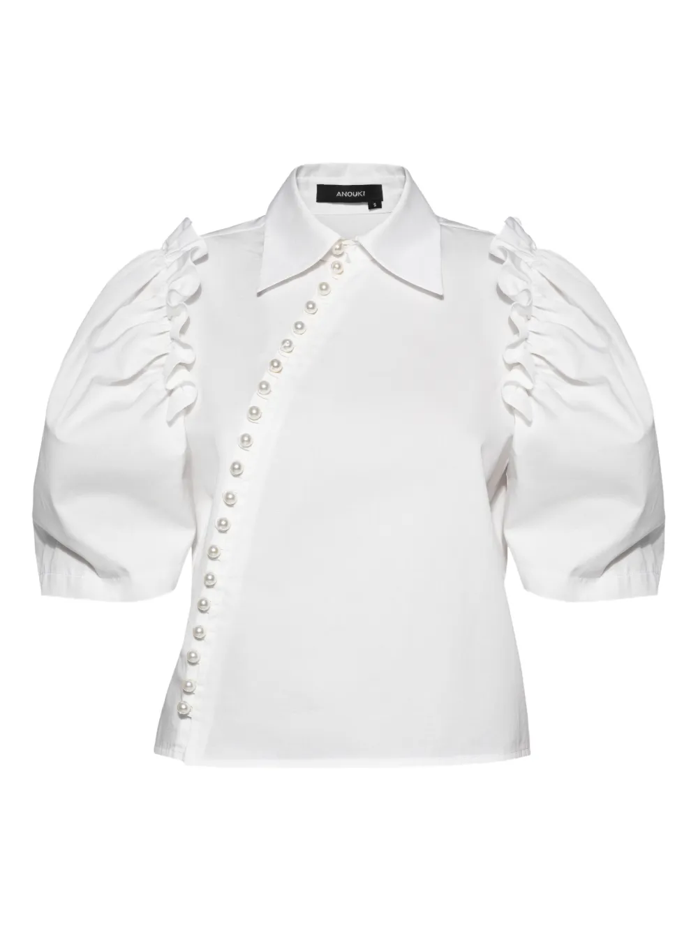 ANOUKI embellished ruffled shirt - Bianco