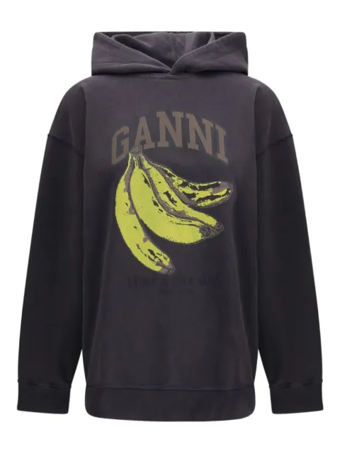 GANNI hoodie con plátanos estampados