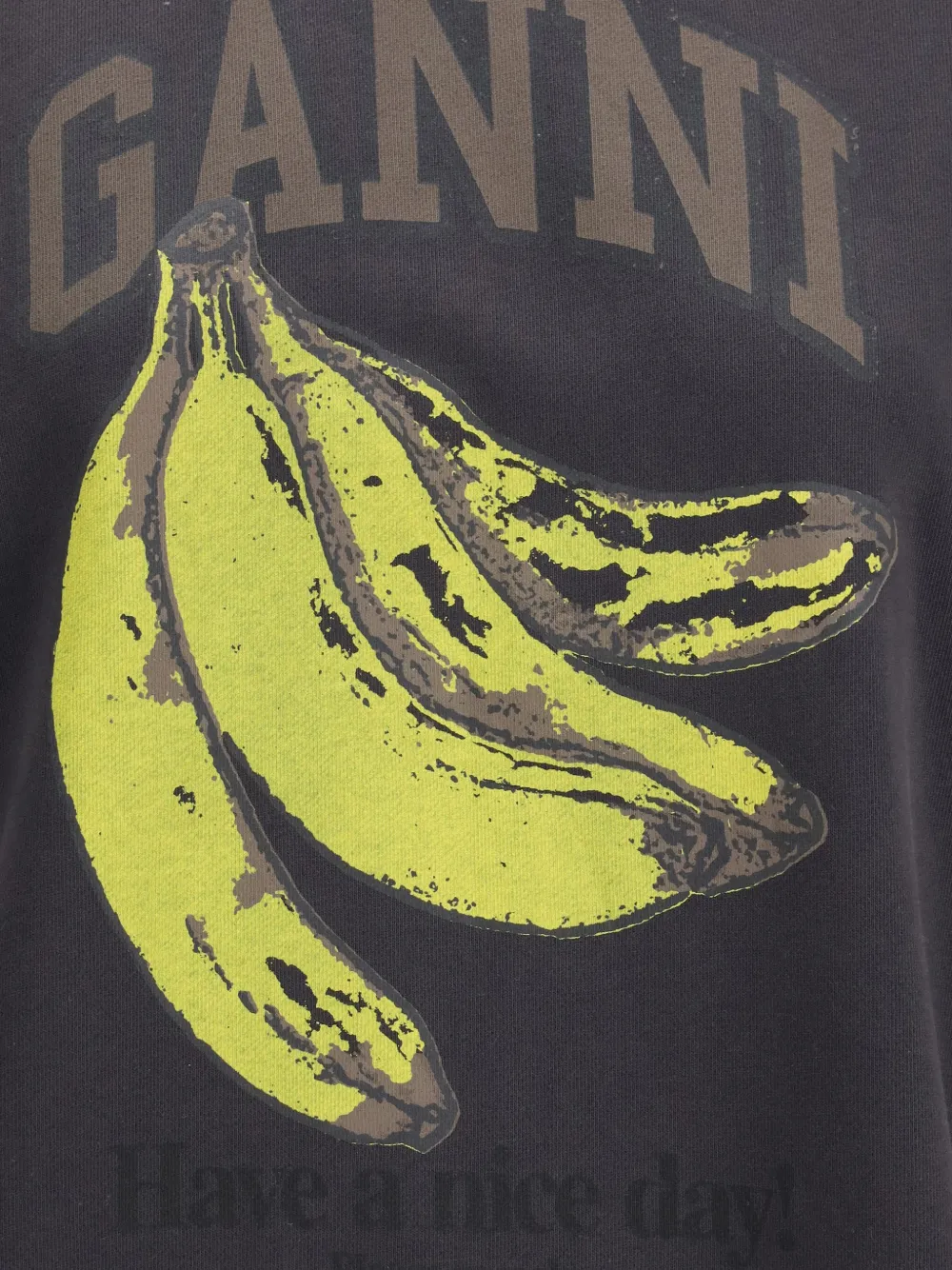 GANNI Hoodie met banaanprint Grijs
