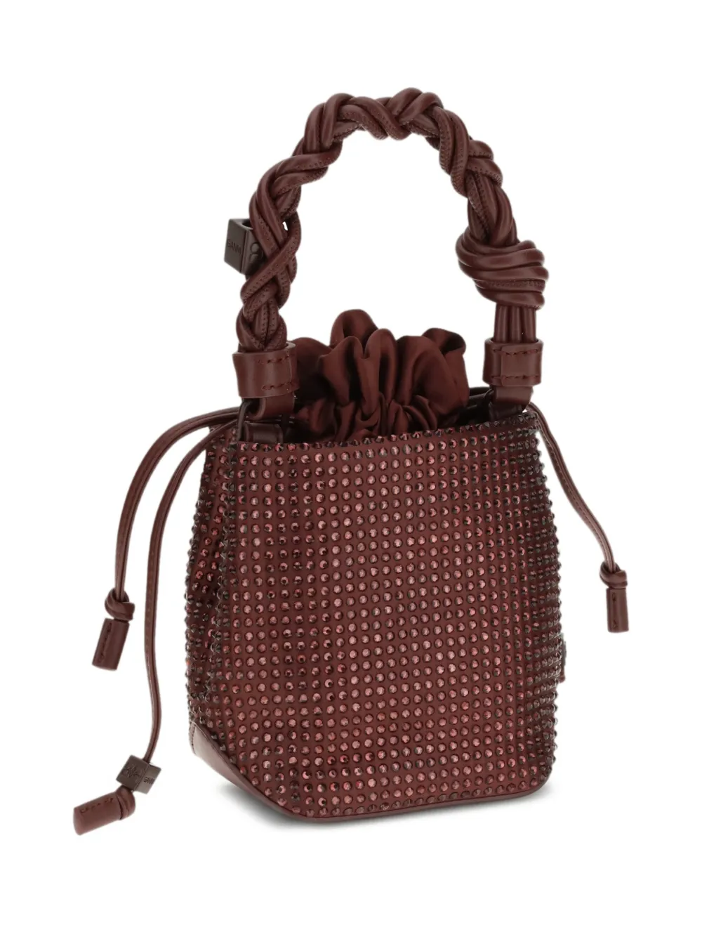  Ganni Mini Bou Embellished Bucket Bag - Red 