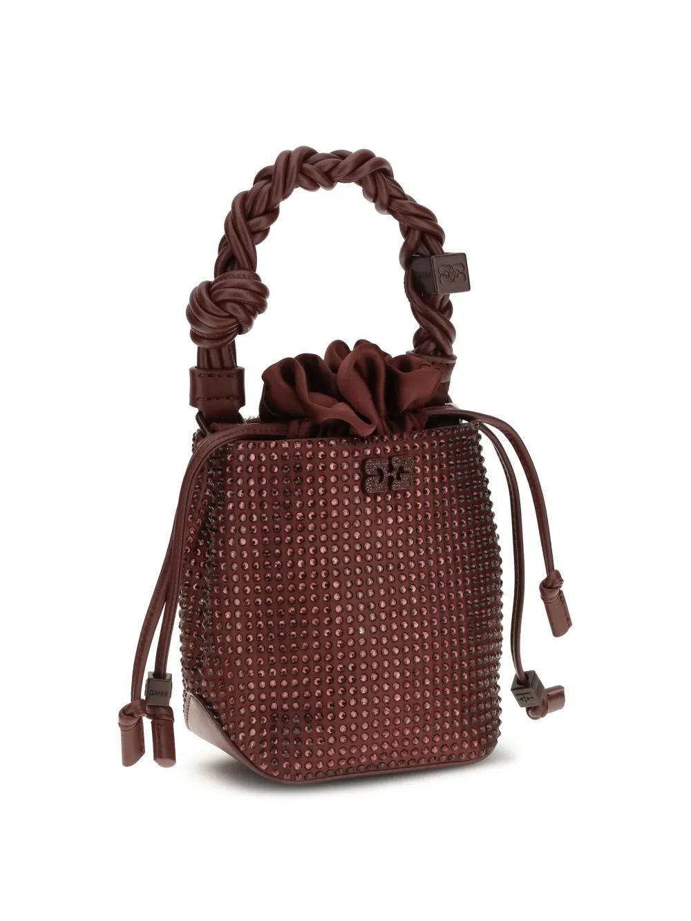  Ganni Mini Bou Embellished Bucket Bag - Red 