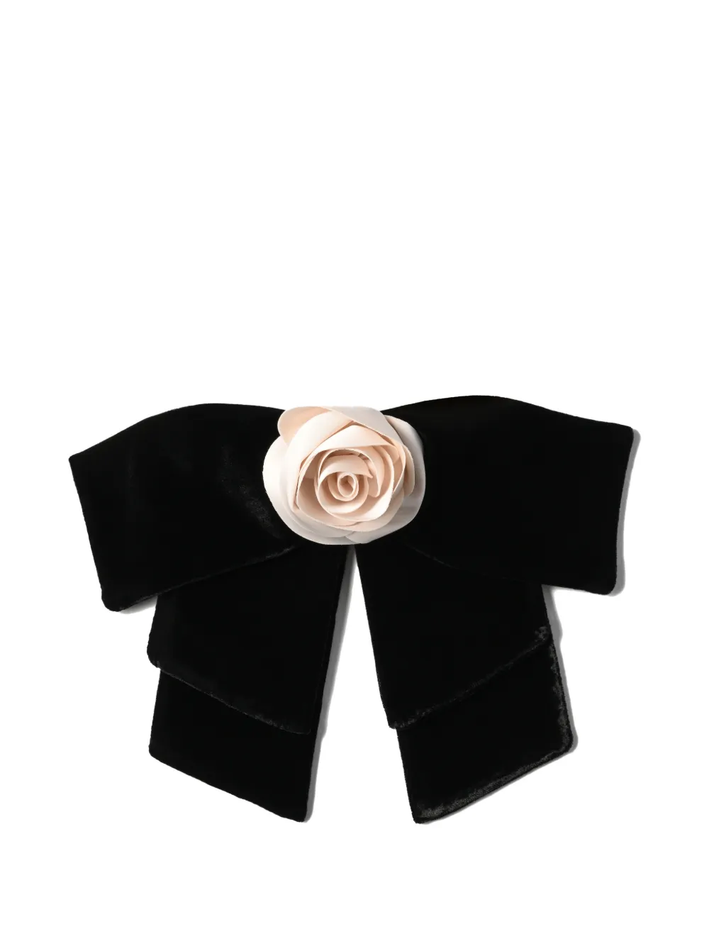 ANOUKI flower embellished bow hair accessory - Nero