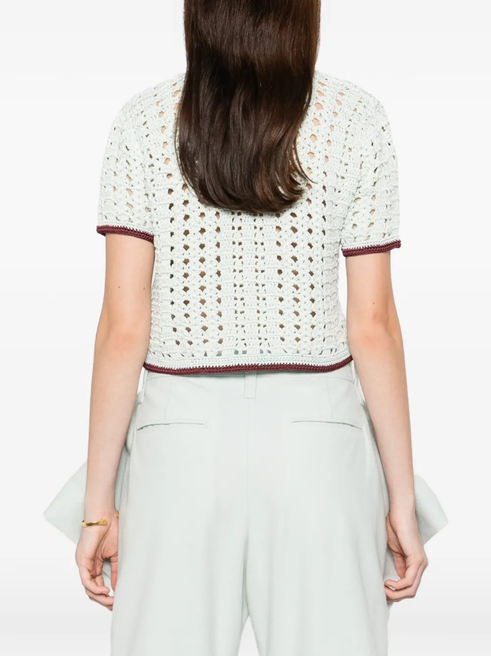 Forte Gehaakte blouse met knopen Blauw