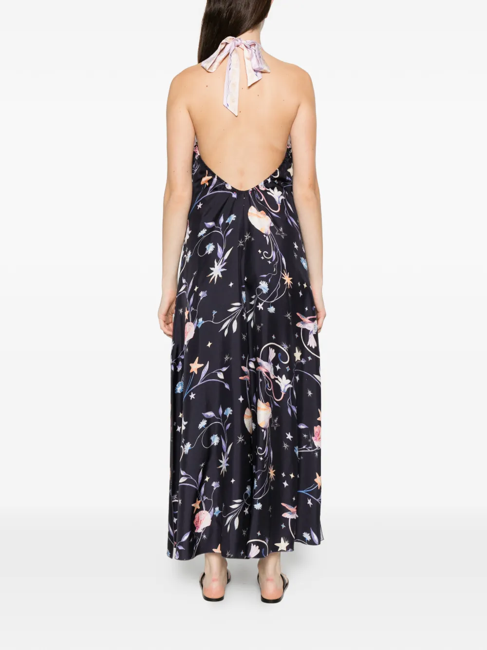 Forte Jurk met bloemenprint Zwart