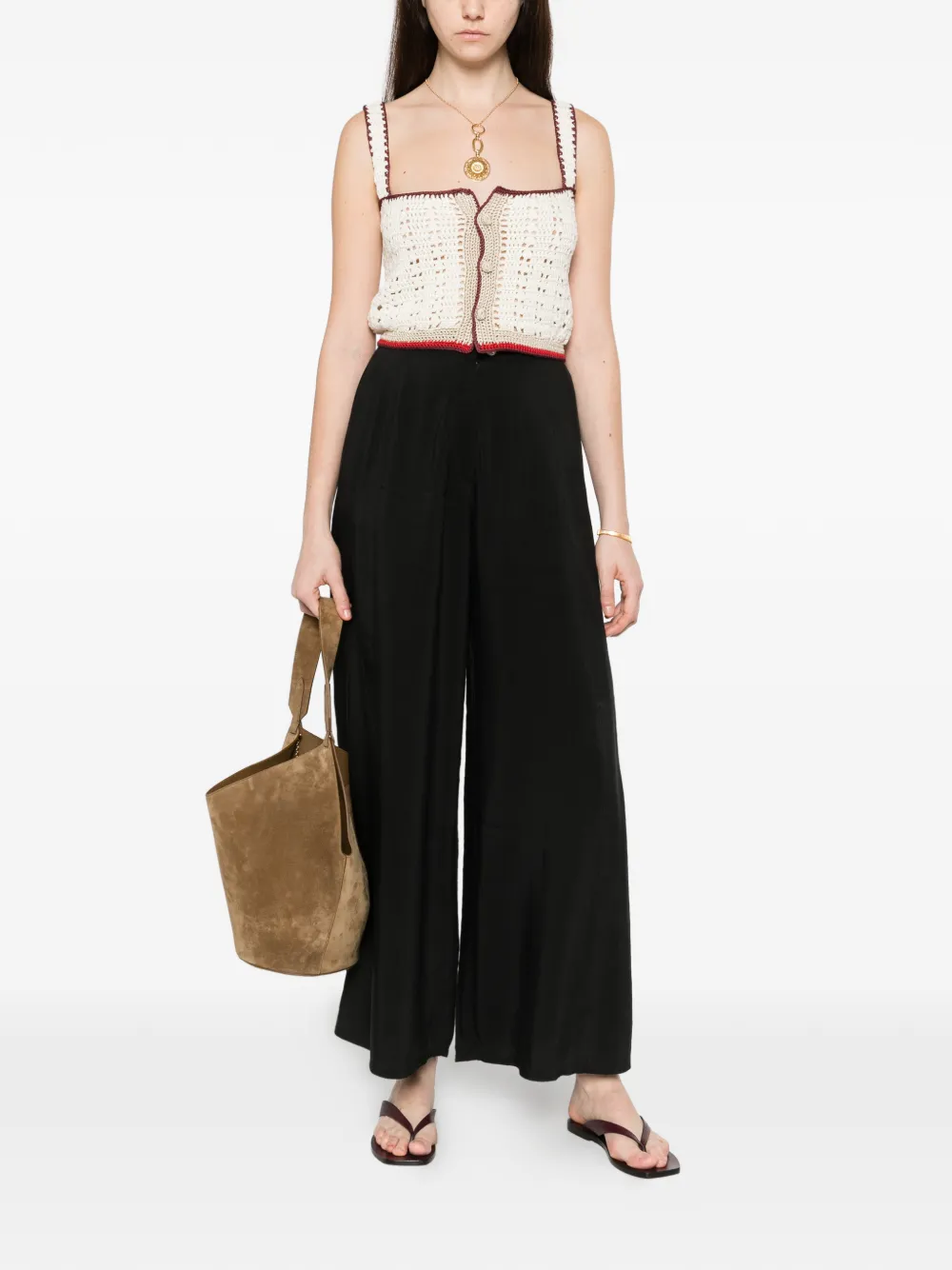  Forte Forte Crochet Button Top - Neutrals 