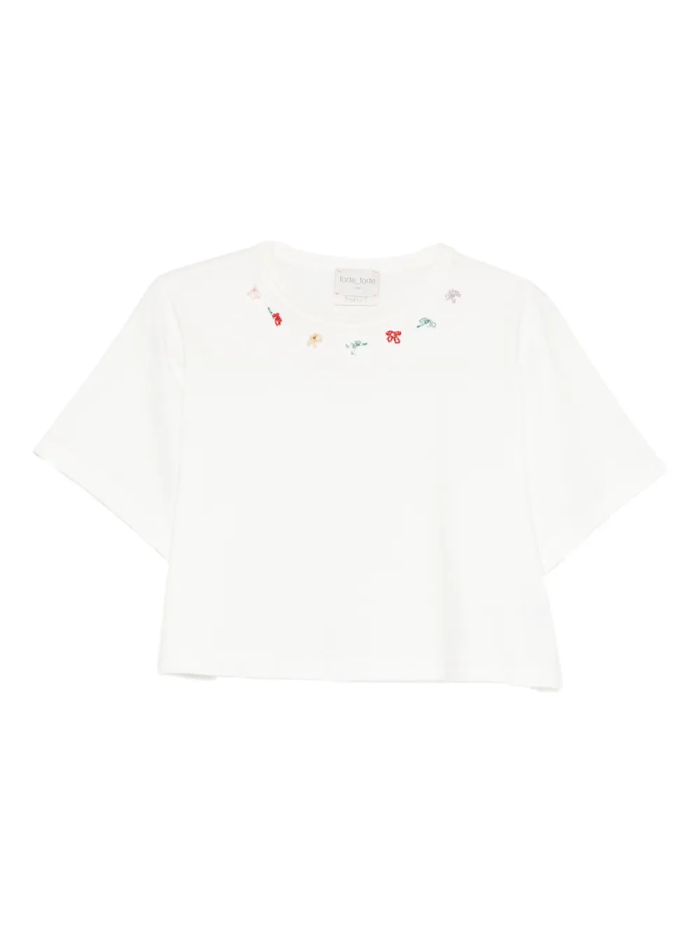 Forte Forte T-shirt con dettaglio a fiore - Bianco
