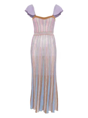 strapless open back dress Self-Portrait Pink Viscose Rib Knit Midi Dress – PALMA PARIS