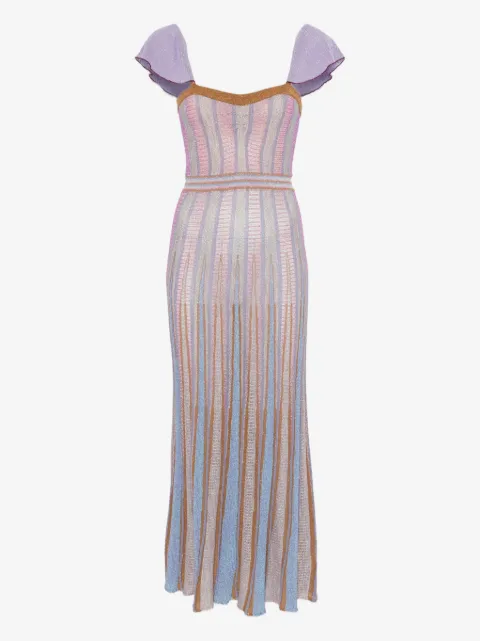 Forte Forte ruffled-sleeves striped maxi dress