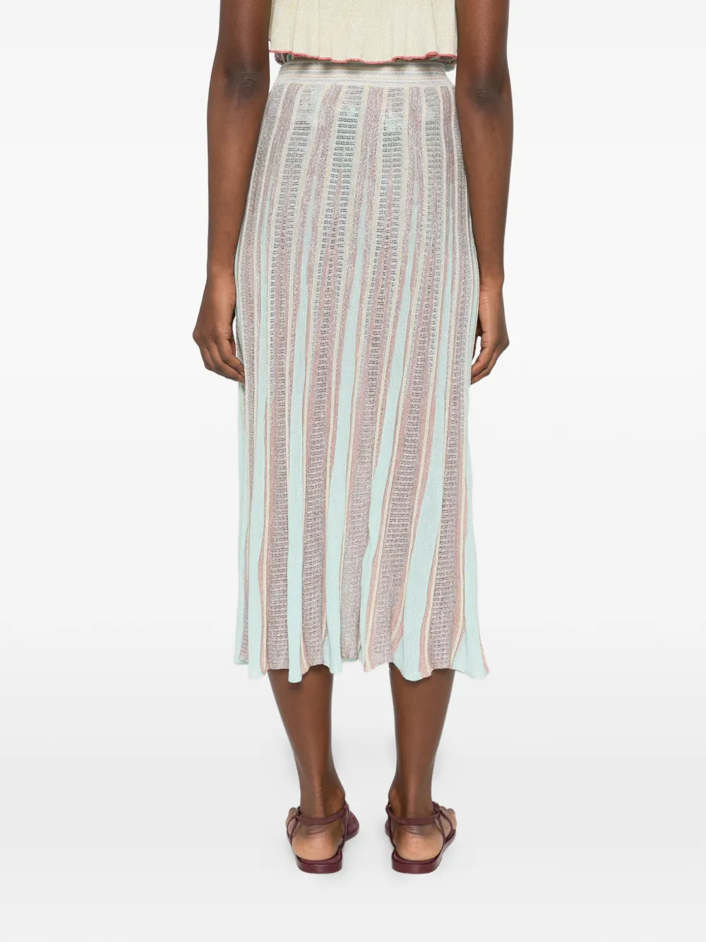Forte Gestreepte midi-rok Blauw