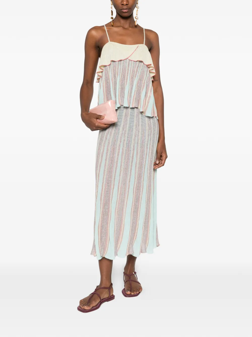  Forte Forte Striped Midi Skirt - Blue 