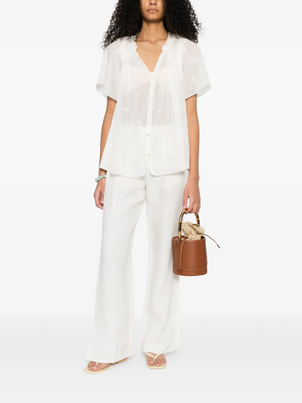  Forte Forte Buttoned Floral Shirt - White 